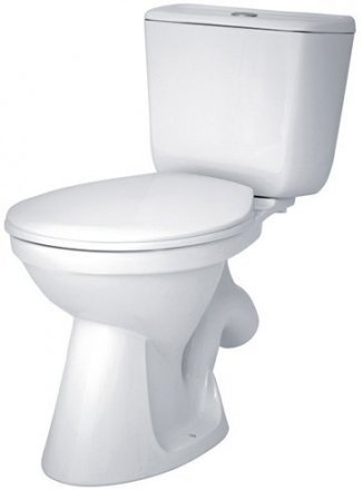 Унитаз компакт Santek Бриз Эконом косой выпуск 1-реж. с сиденьем полипропилен 202569