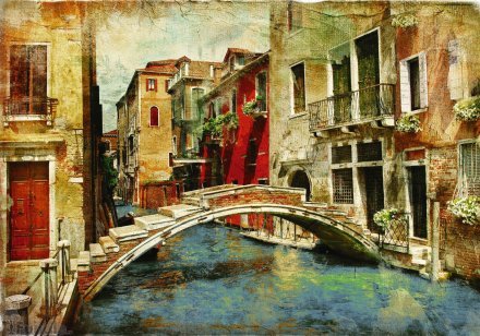 Фотообои Венецианский мостик 41-0079-WG (4,00х2,8 ) вельвет (1)  DECOCODE